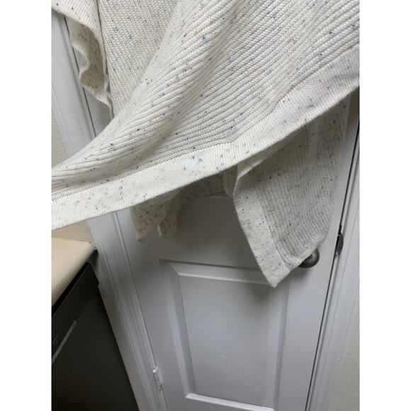 J. Crew Donegal Button-Front Oversized Wool Speckled Knit Poncho Twee - Picture 5 of 7